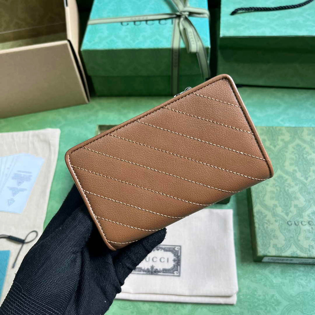 Gucci Blondie wallet 760336 in Brown leather