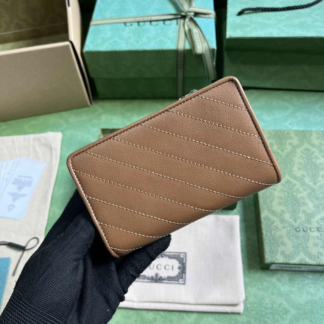Gucci Blondie wallet 760336 in Brown leather