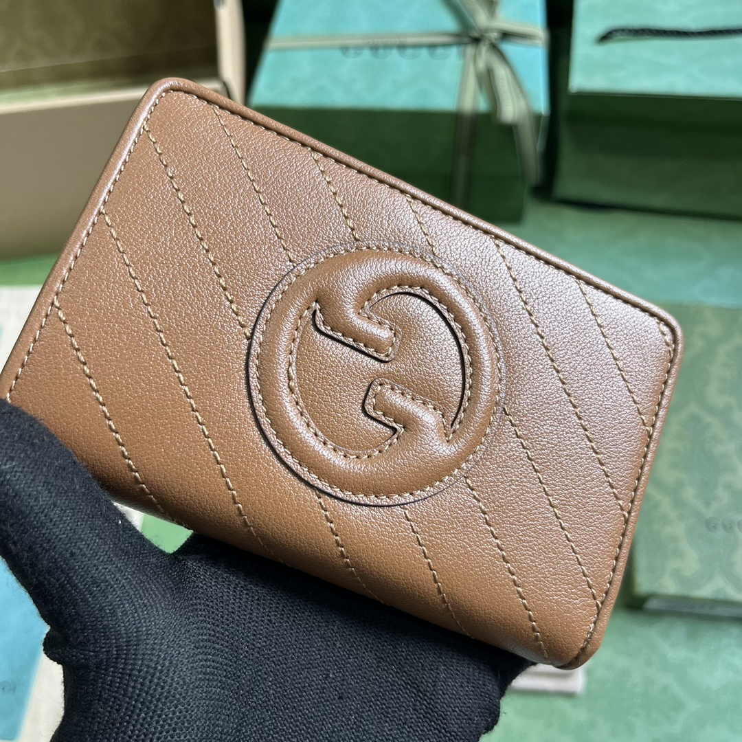 Gucci Blondie wallet 760336 in Brown leather