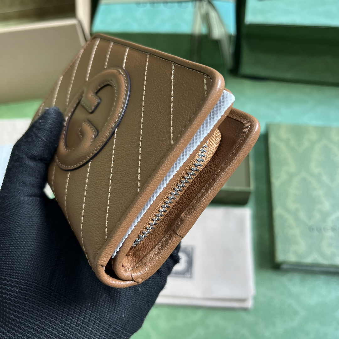 Gucci Blondie wallet 760336 in Brown leather