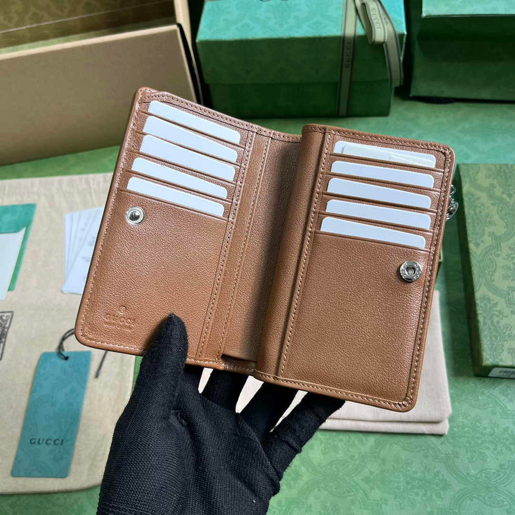 Gucci Blondie wallet 760336 in Brown leather