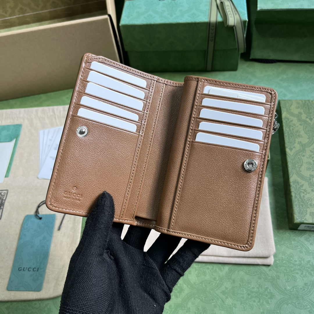Gucci Blondie wallet 760336 in Brown leather