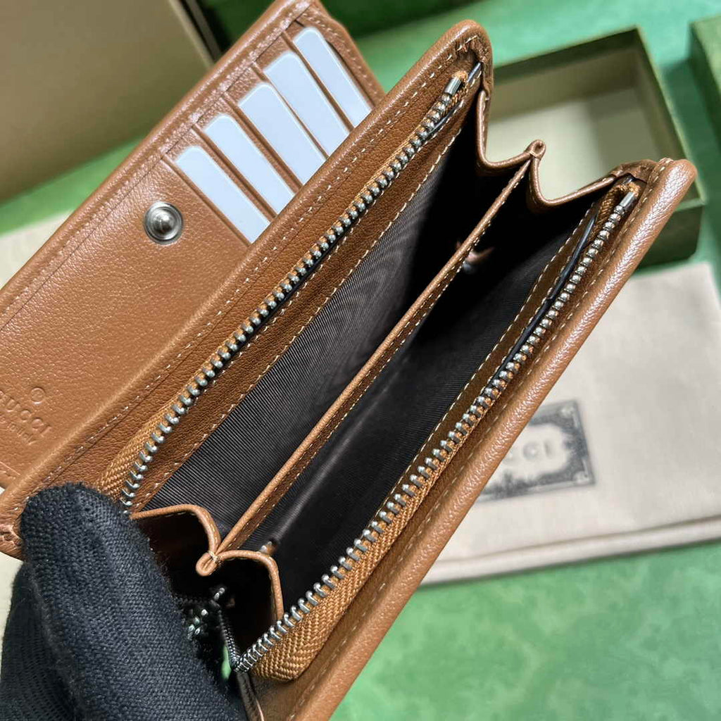 Gucci Blondie wallet 760336 in Brown leather