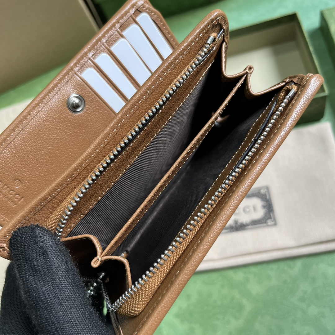 Gucci Blondie wallet 760336 in Brown leather