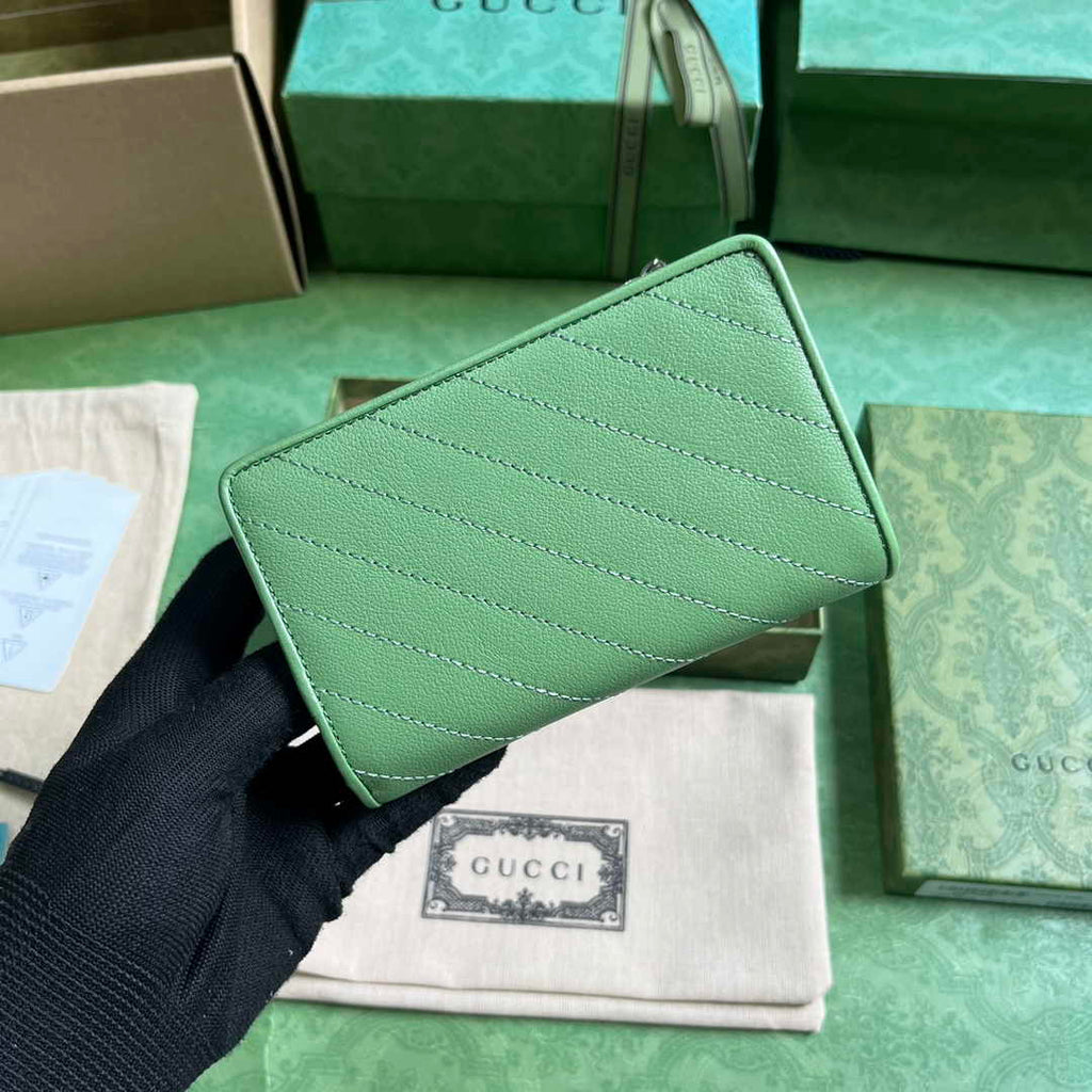 Gucci Blondie wallet 760336 in green leather
