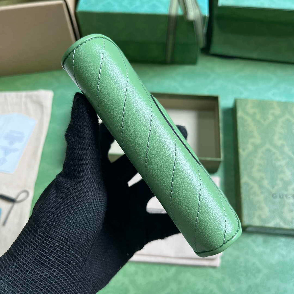 Gucci Blondie wallet 760336 in green leather