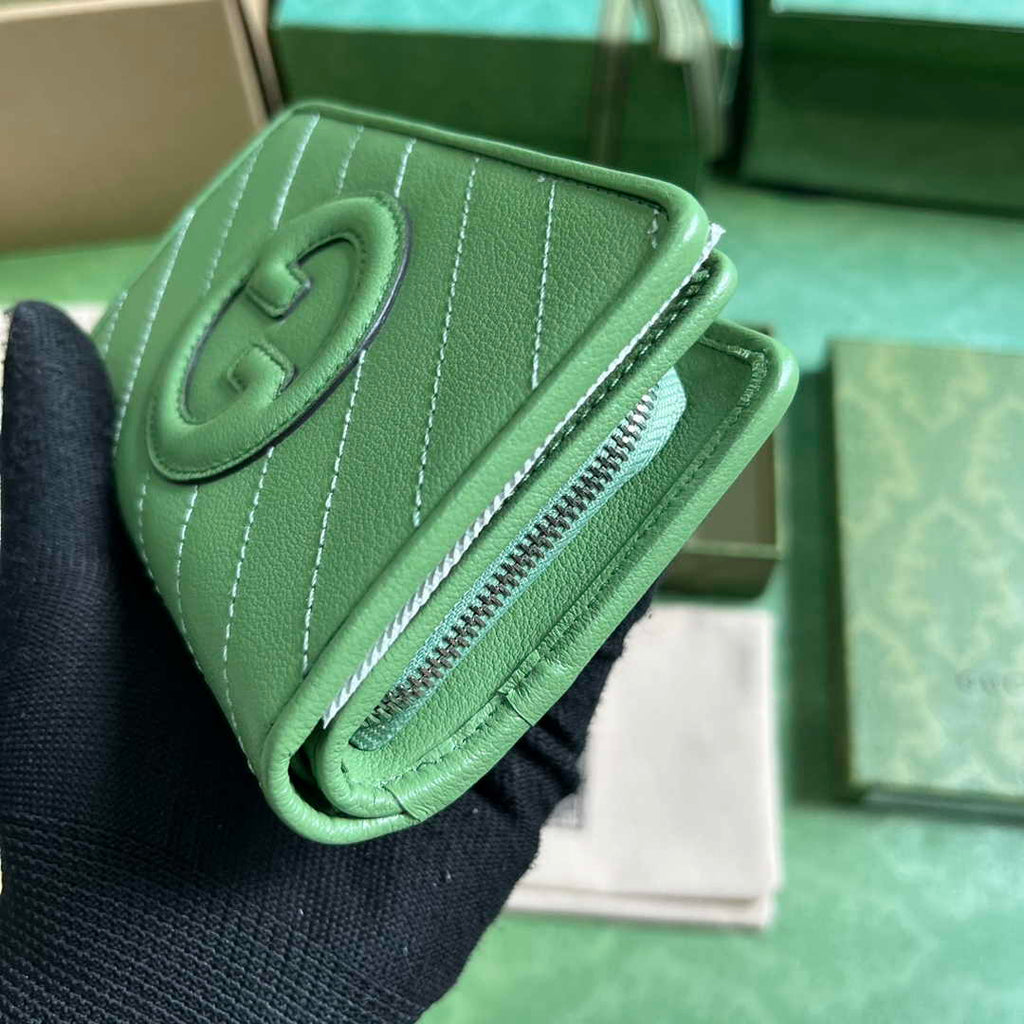 Gucci Blondie wallet 760336 in green leather