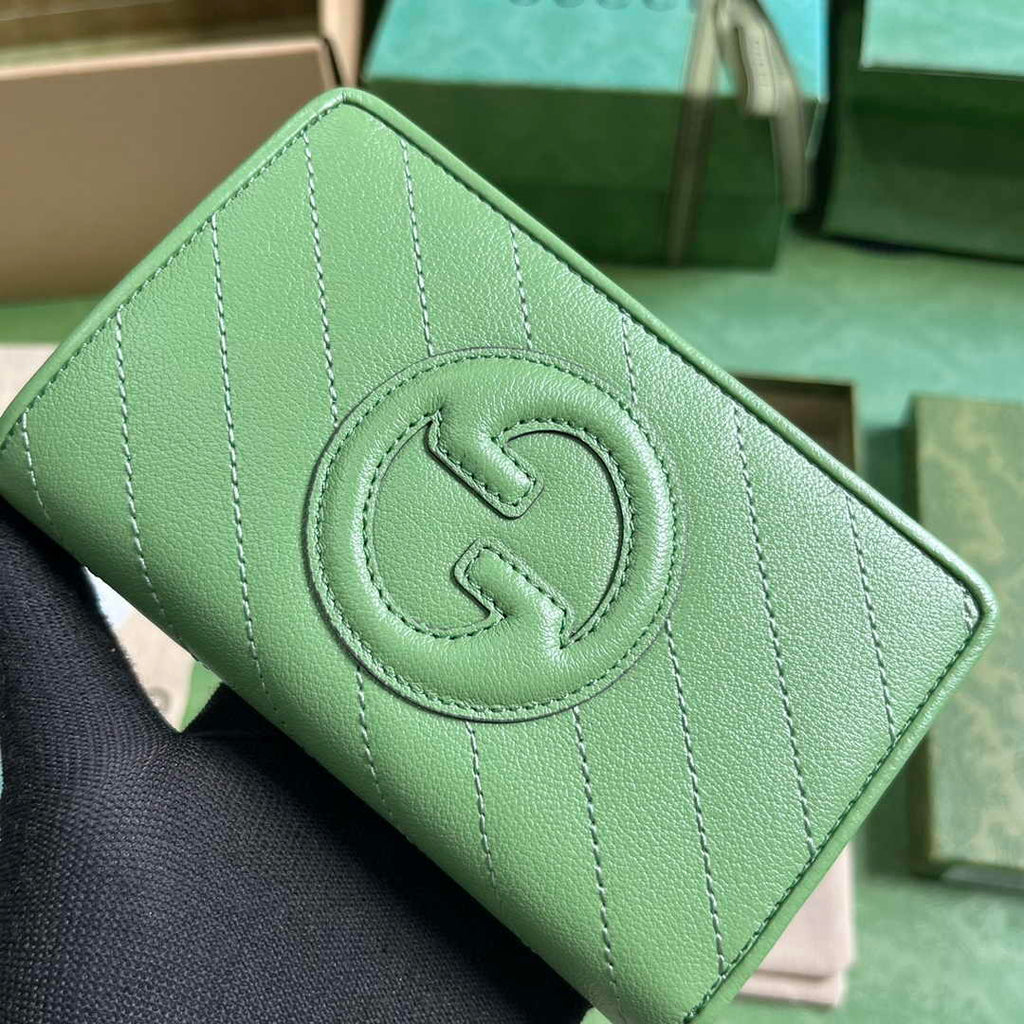 Gucci Blondie wallet 760336 in green leather