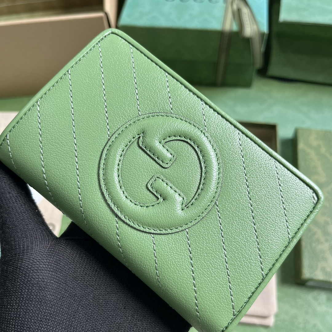 Gucci Blondie wallet 760336 in green leather