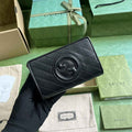 Gucci Blondie wallet 760336 in black leather