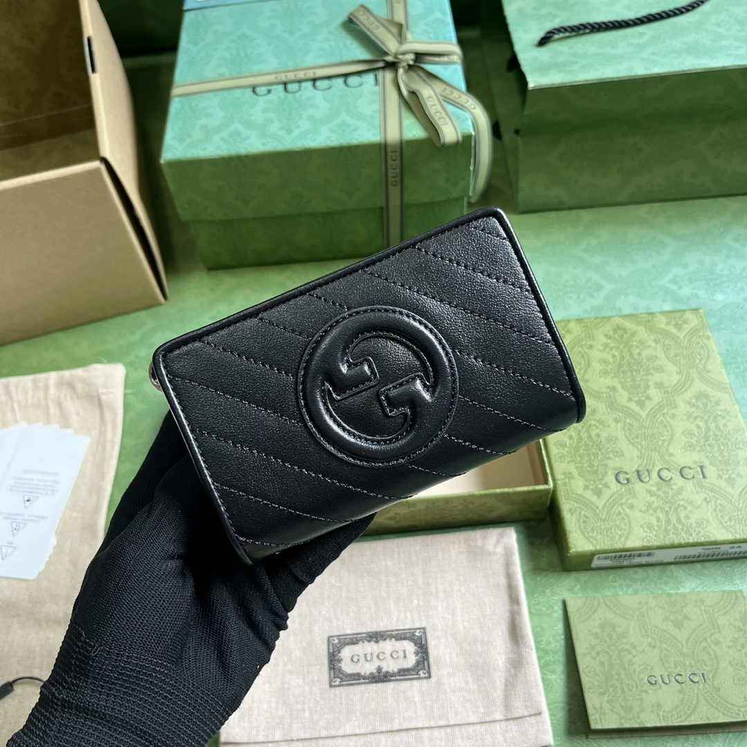 Gucci Blondie wallet 760336 in black leather