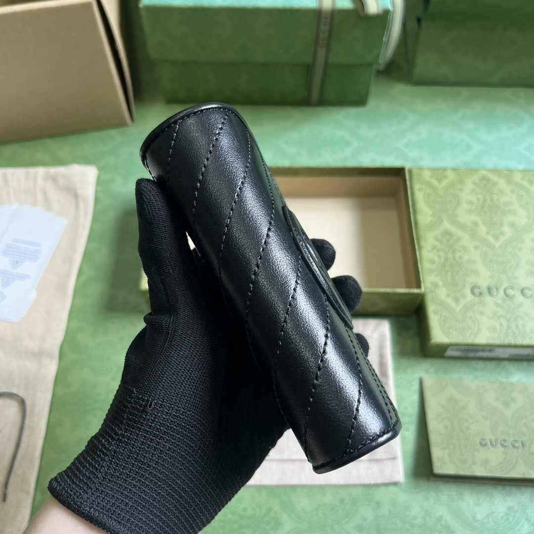 Gucci Blondie wallet 760336 in black leather
