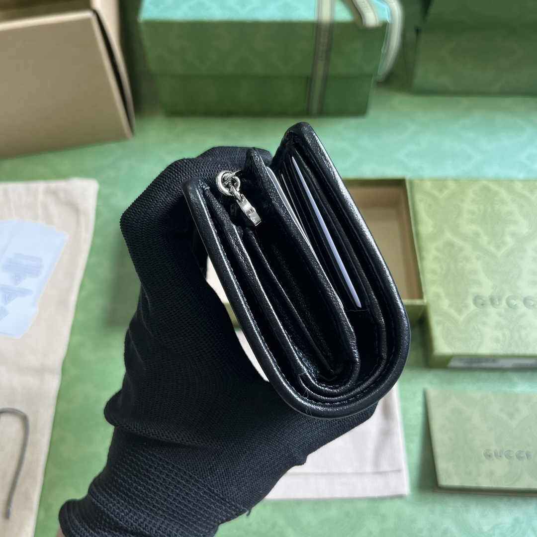 Gucci Blondie wallet 760336 in black leather