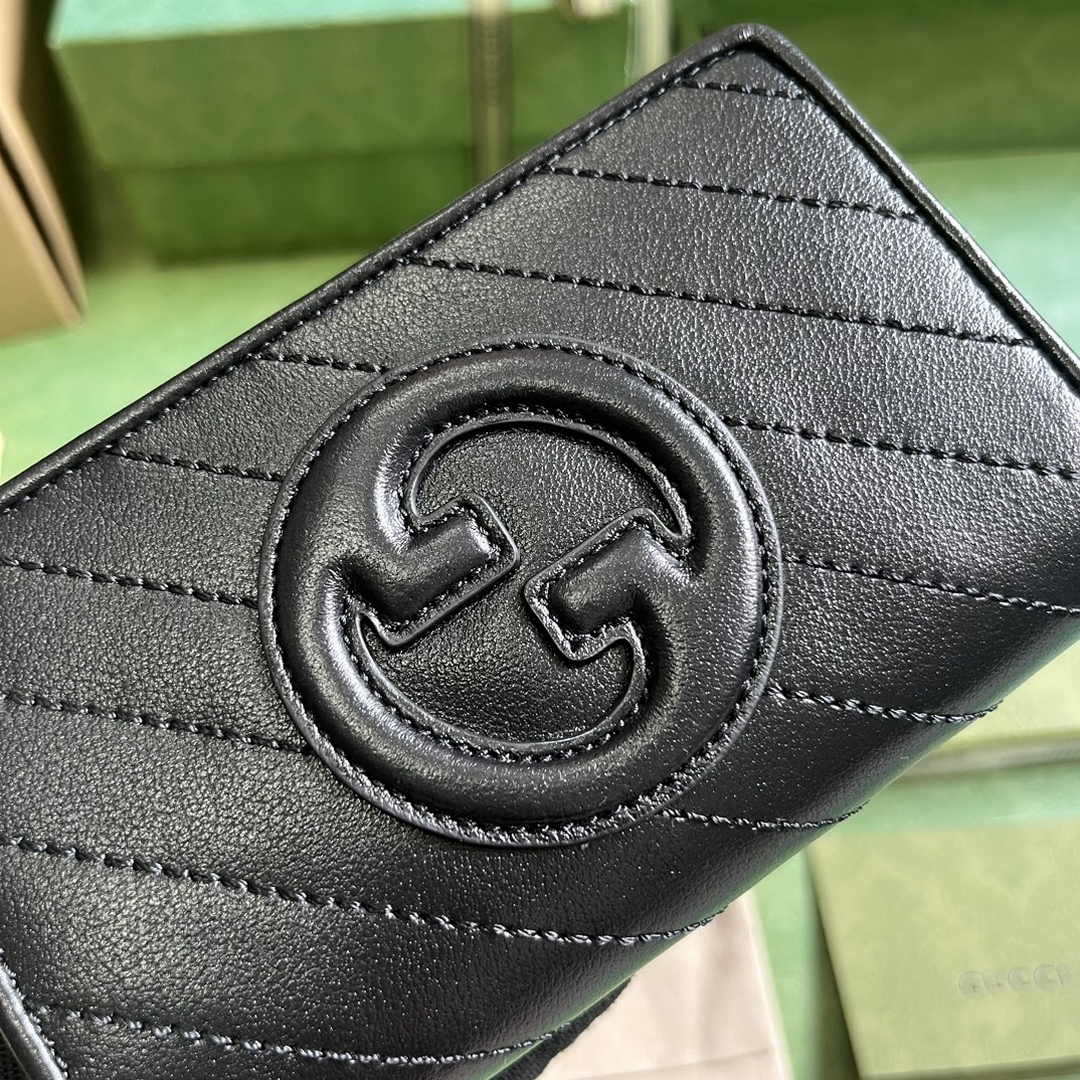 Gucci Blondie wallet 760336 in black leather