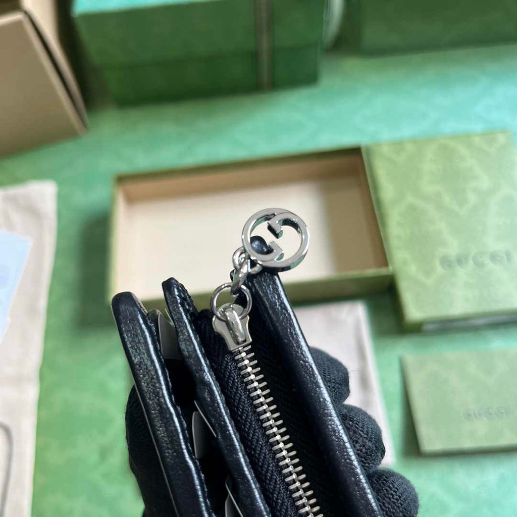 Gucci Blondie wallet 760336 in black leather