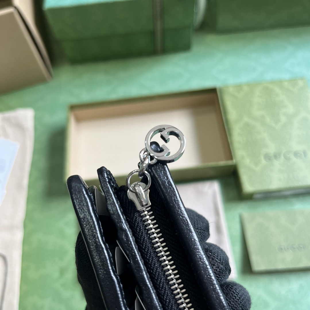 Gucci Blondie wallet 760336 in black leather