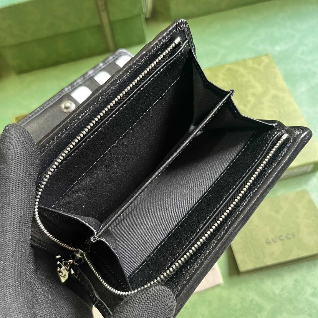 Gucci Blondie wallet 760336 in black leather