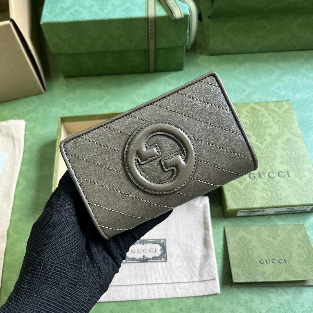 Gucci Blondie wallet 760336 in dark green leather