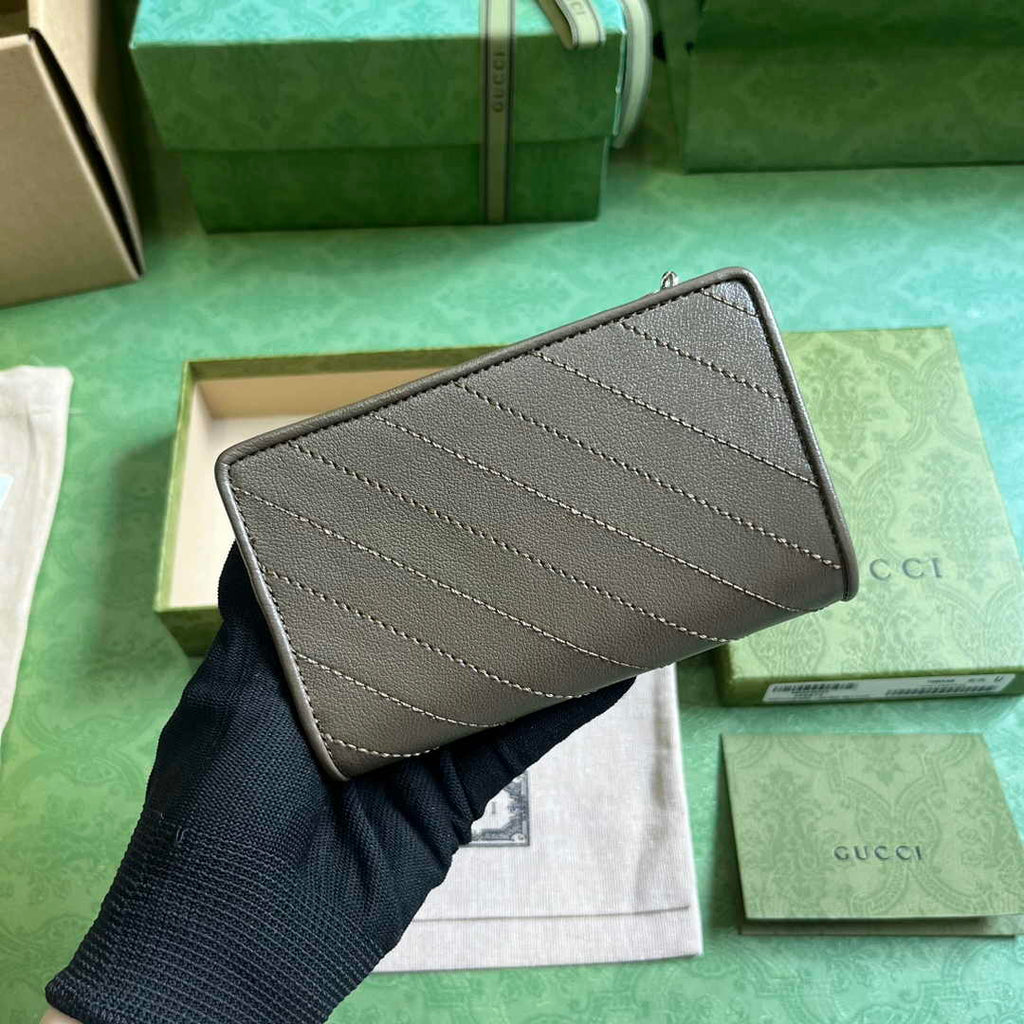Gucci Blondie wallet 760336 in dark green leather