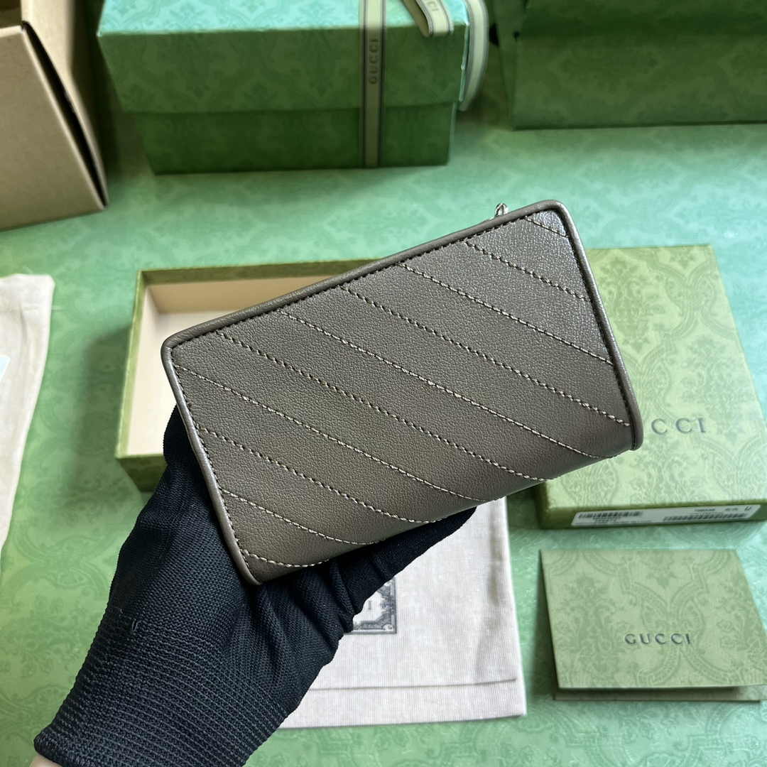 Gucci Blondie wallet 760336 in dark green leather