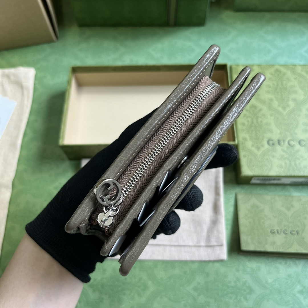 Gucci Blondie wallet 760336 in dark green leather