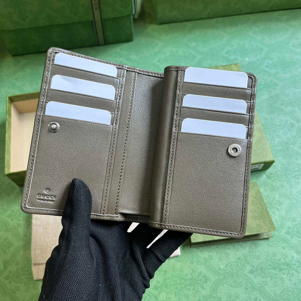 Gucci Blondie wallet 760336 in dark green leather