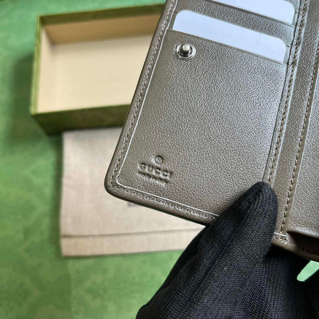 Gucci Blondie wallet 760336 in dark green leather