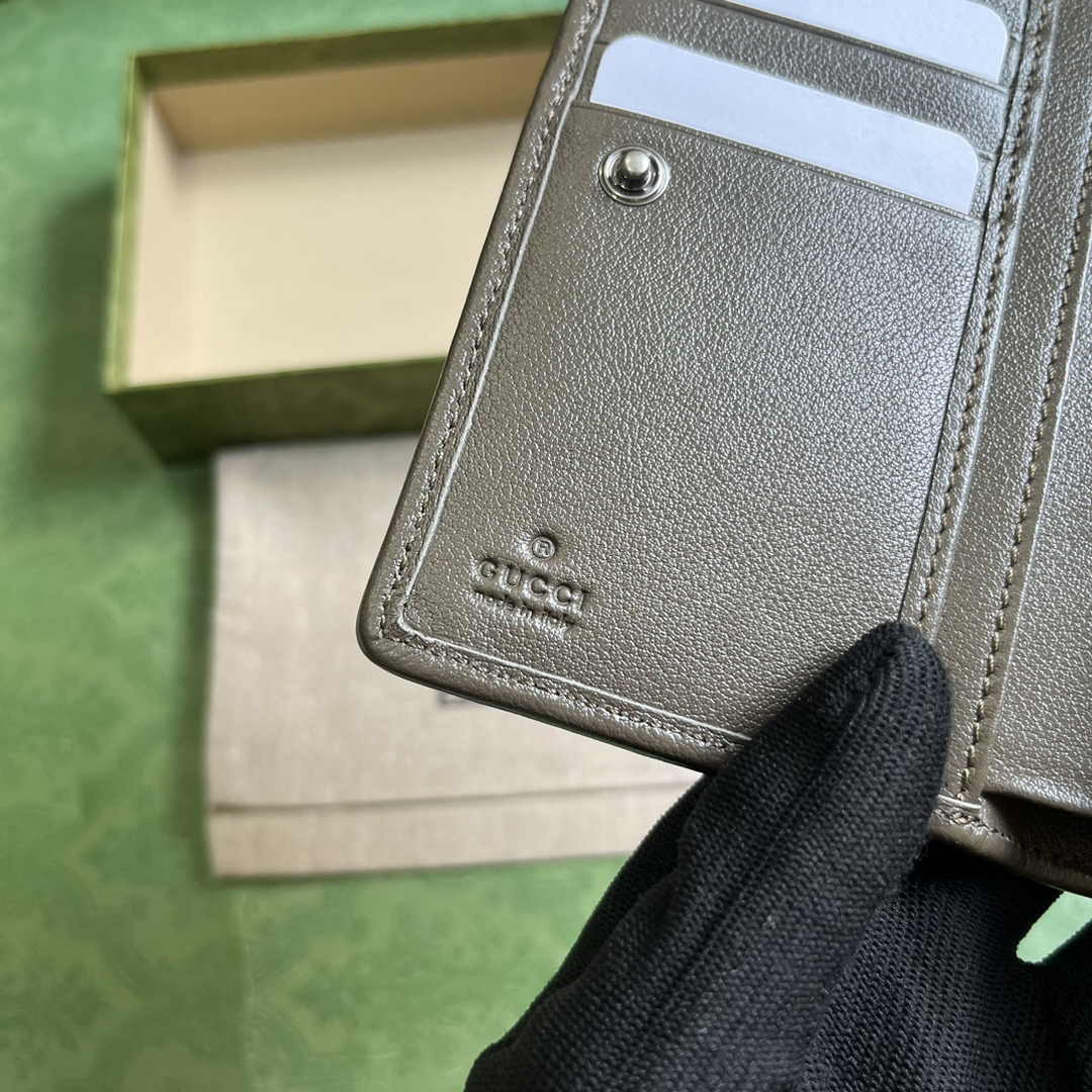 Gucci Blondie wallet 760336 in dark green leather