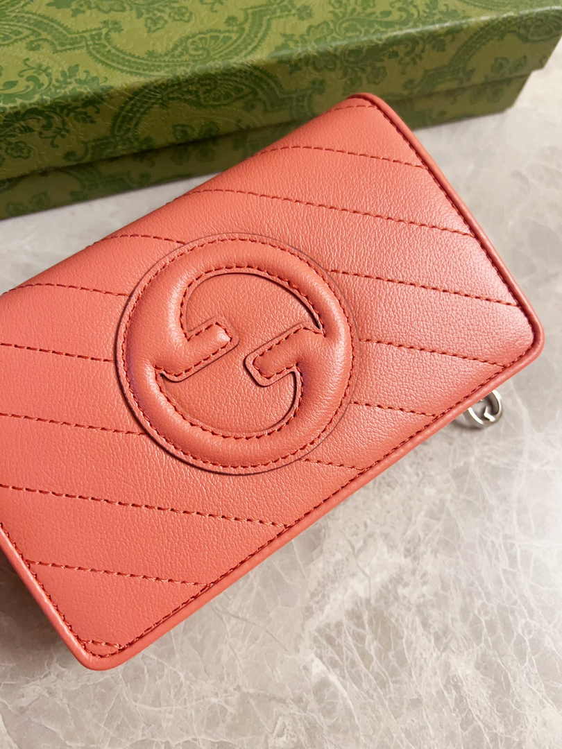 Gucci Blondie wallet 760336 in Orange leather