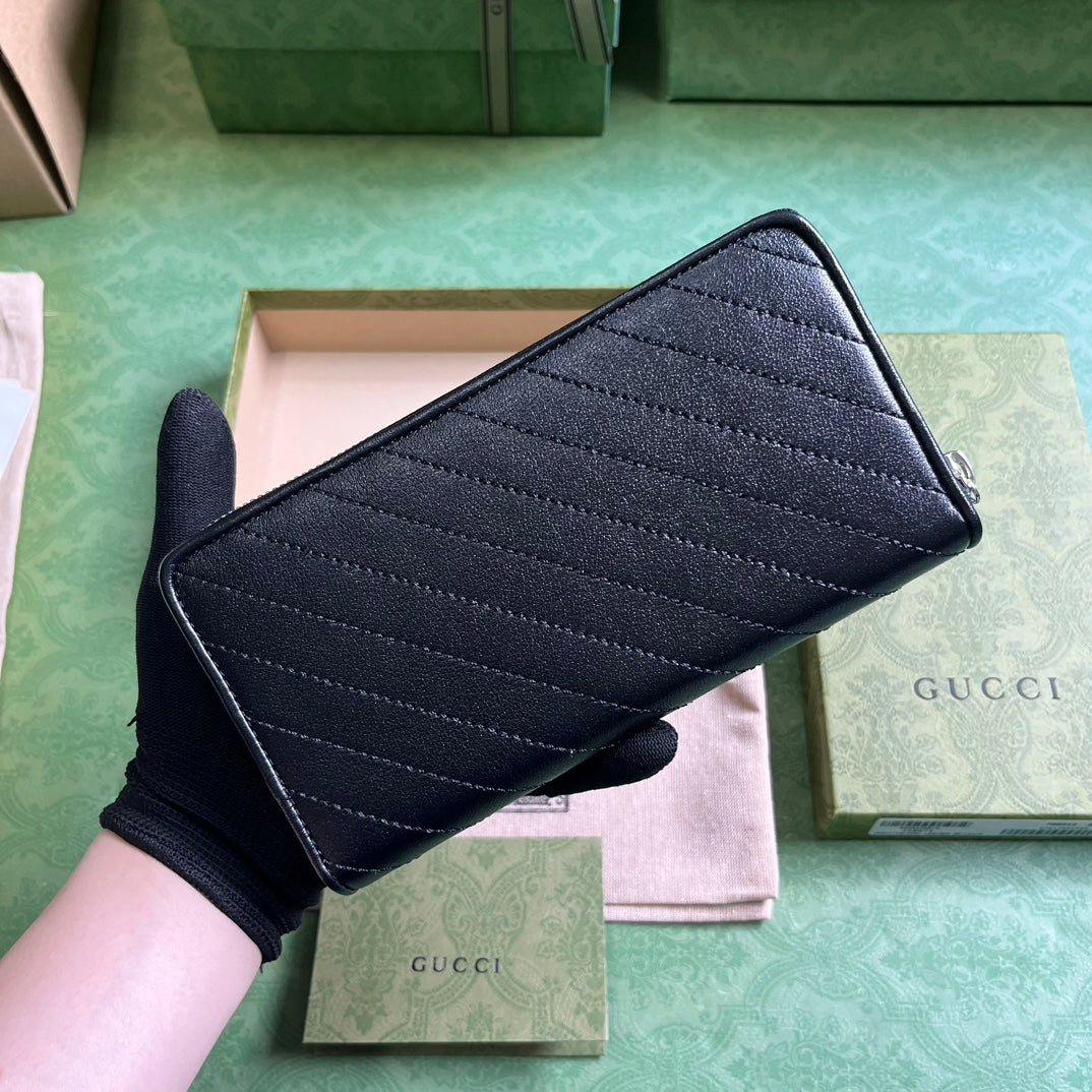 Gucci Blondie zip-around wallet 760312 in black leather