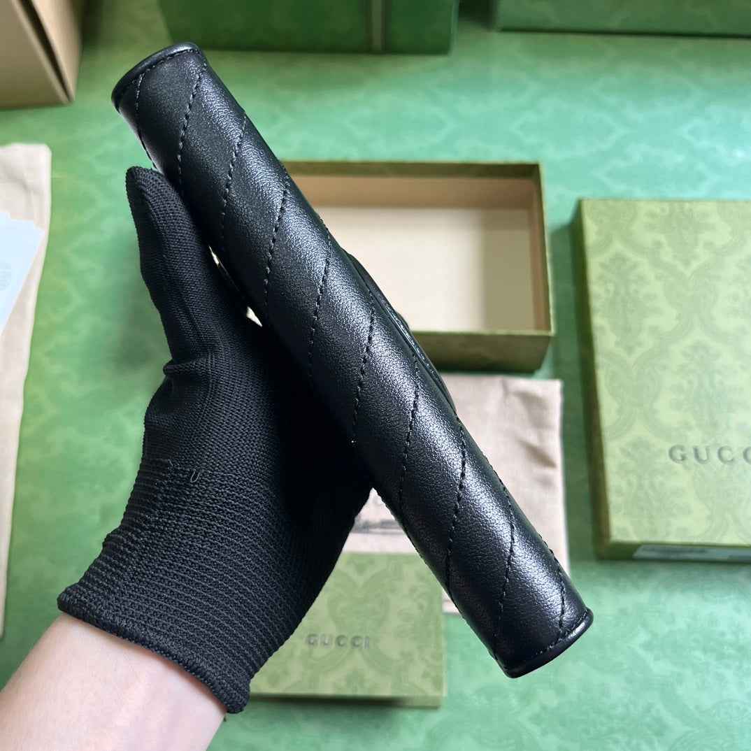 Gucci Blondie zip-around wallet 760312 in black leather