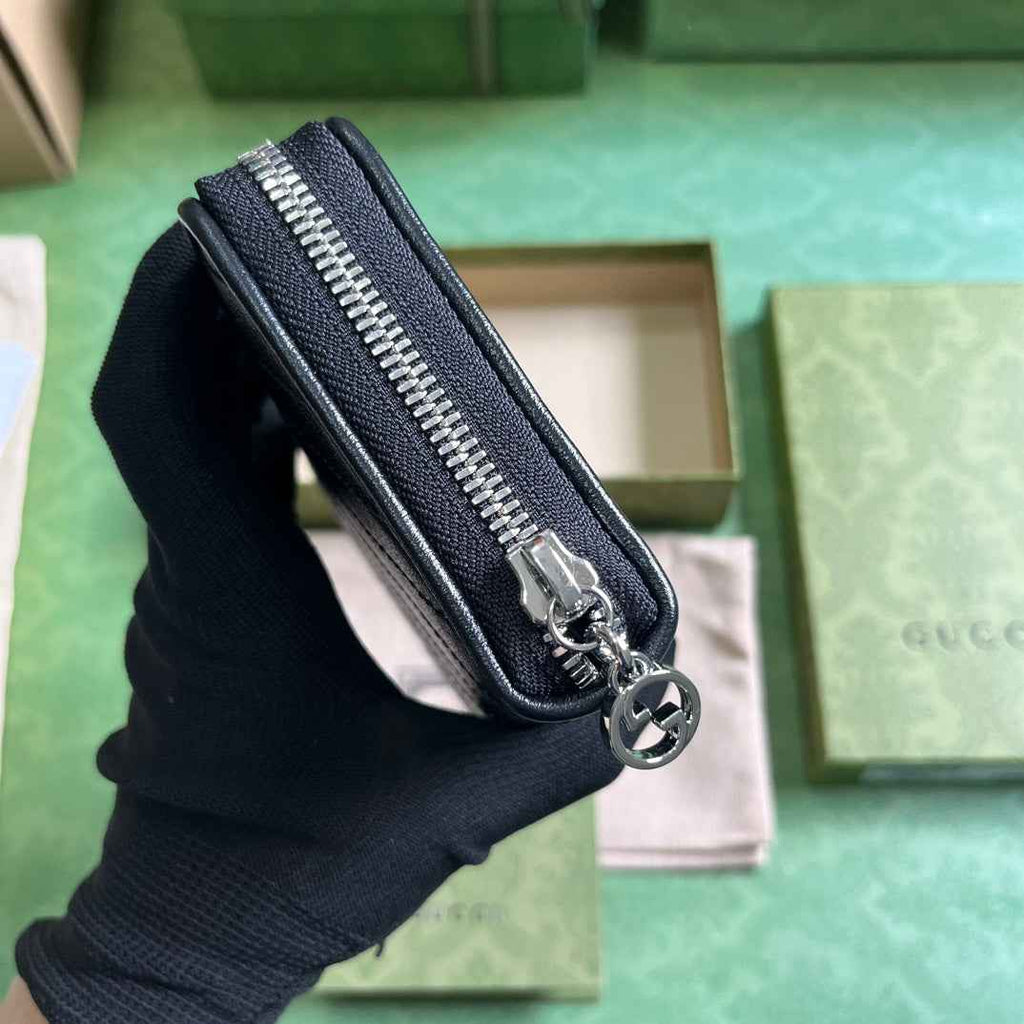 Gucci Blondie zip-around wallet 760312 in black leather