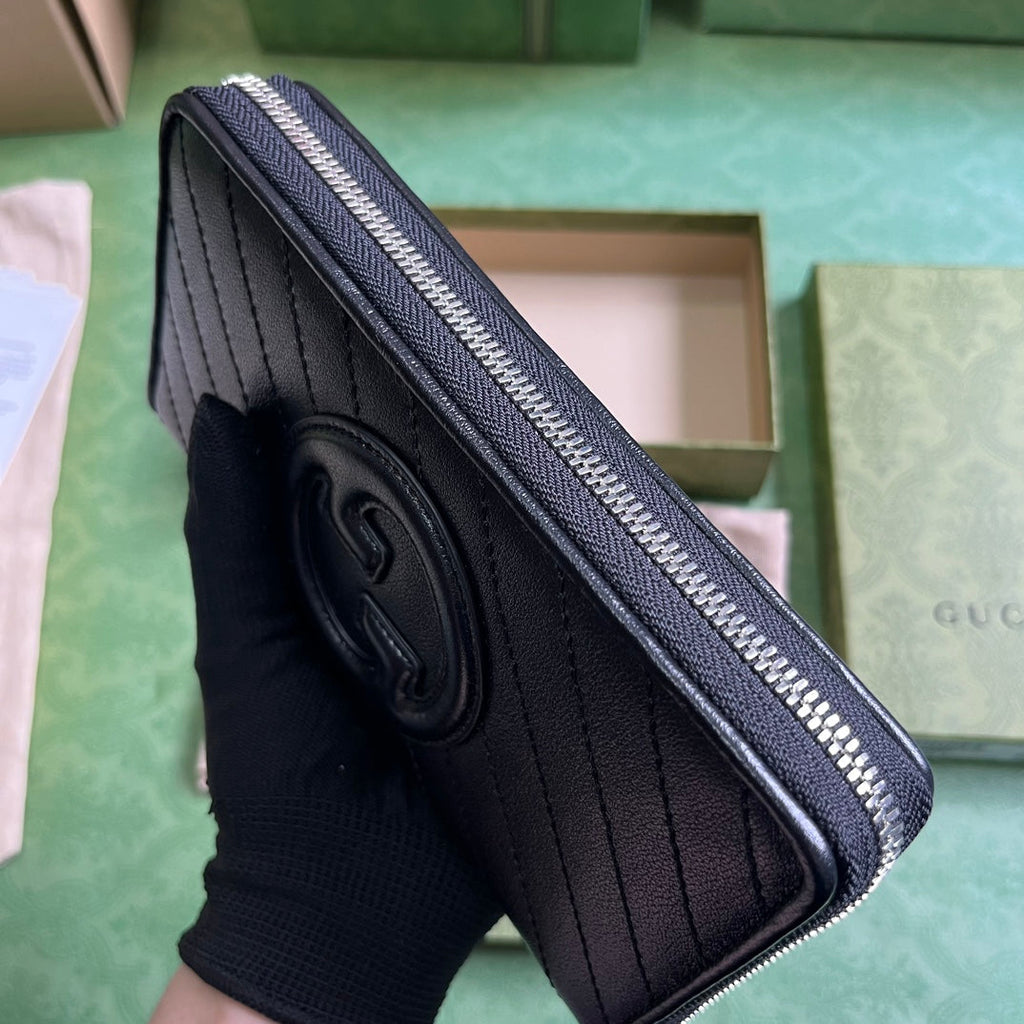Gucci Blondie zip-around wallet 760312 in black leather