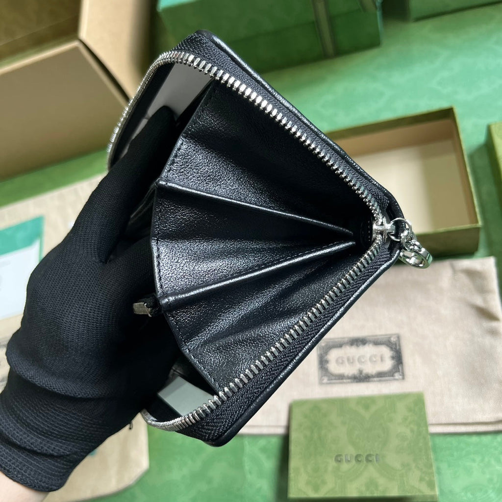 Gucci Blondie zip-around wallet 760312 in black leather