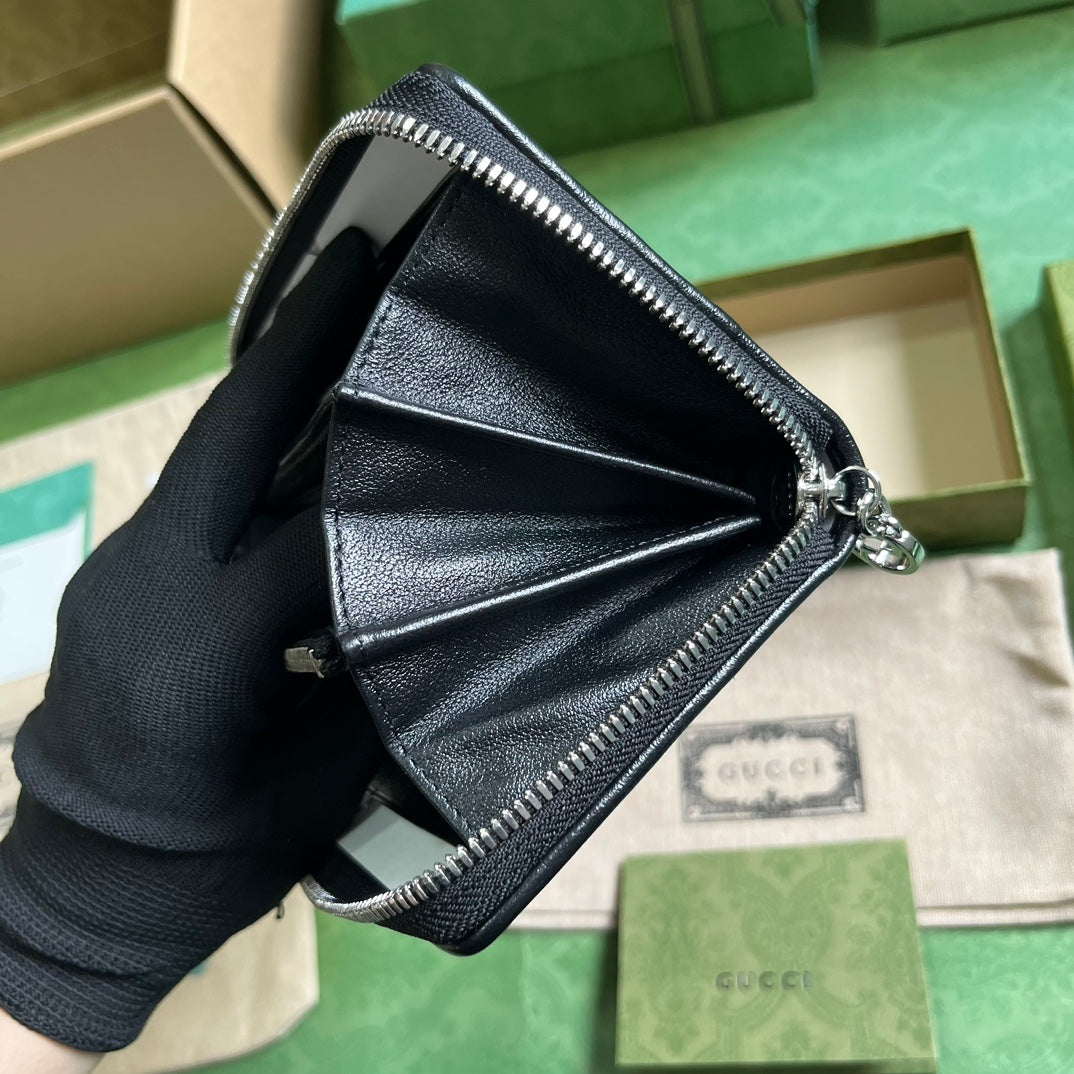 Gucci Blondie zip-around wallet 760312 in black leather