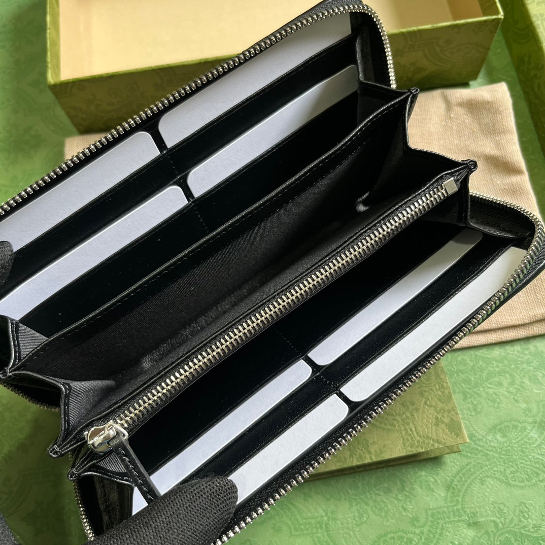 Gucci Blondie zip-around wallet 760312 in black leather