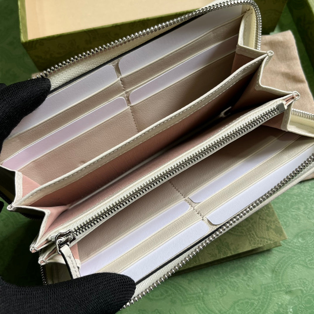 Gucci Blondie zip-around wallet 760312 in beige leather