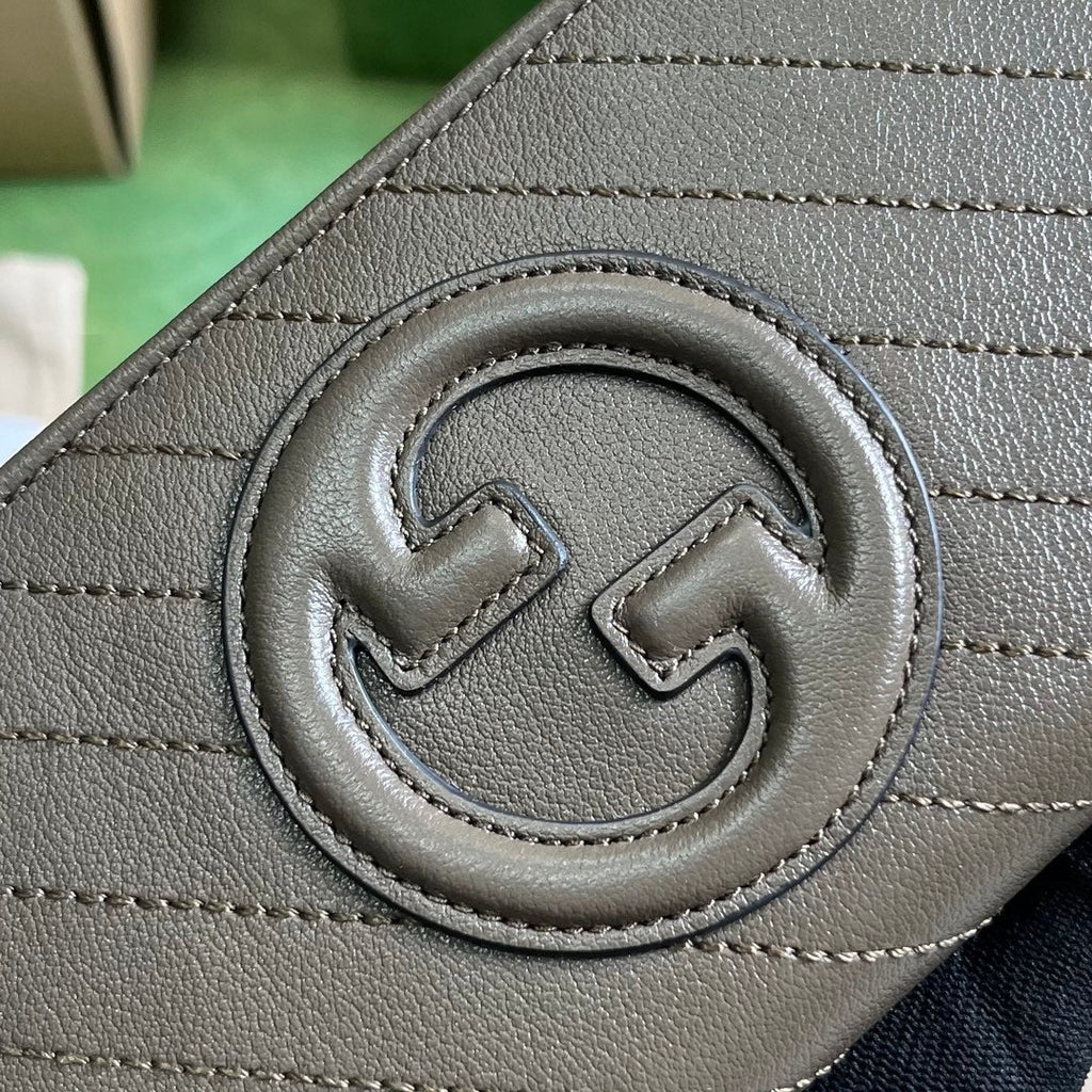 Gucci Blondie zip-around wallet 760312 in dark green leather