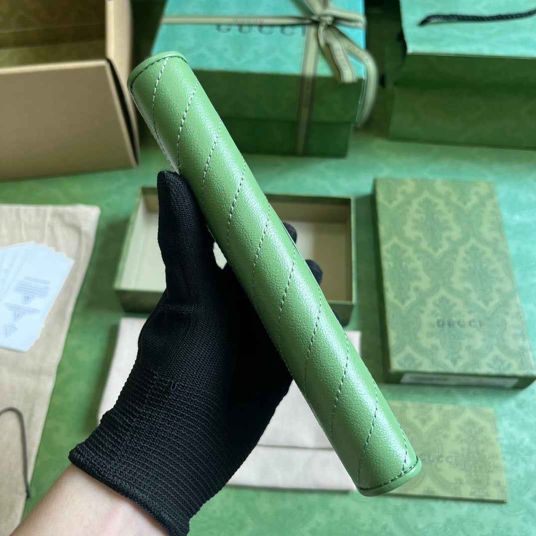 Gucci Blondie zip-around wallet 760312 in green leather