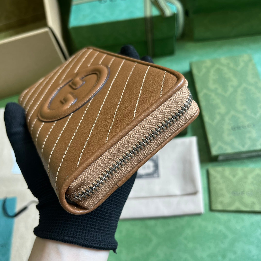 Gucci Blondie zip-around wallet 760312 in brown leather