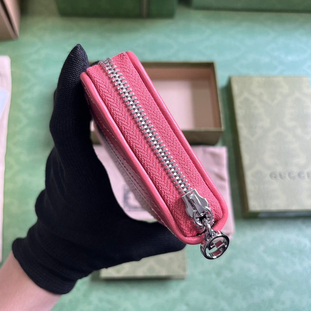 Gucci Blondie zip-around wallet 760312 in pink leather