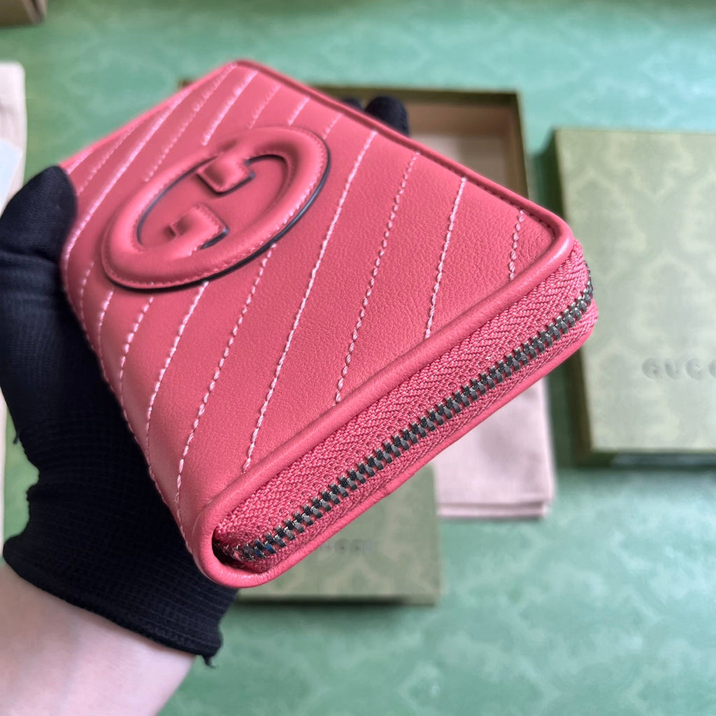 Gucci Blondie zip-around wallet 760312 in pink leather