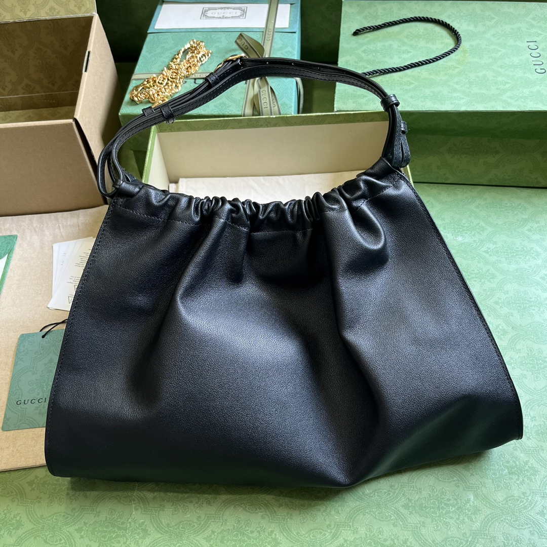 Gucci Deco medium tote bag in black leather 746210