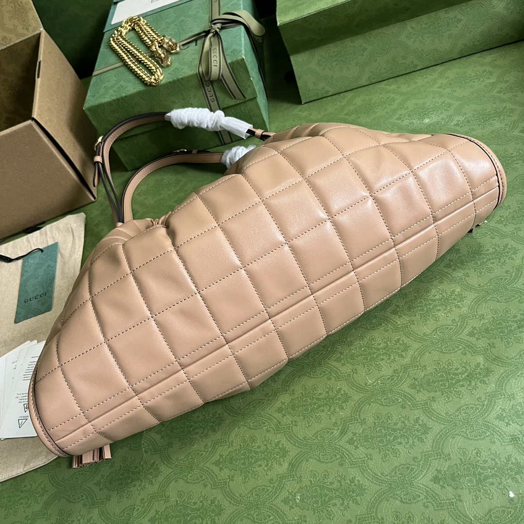Gucci Deco medium tote bag in apricot leather 746210