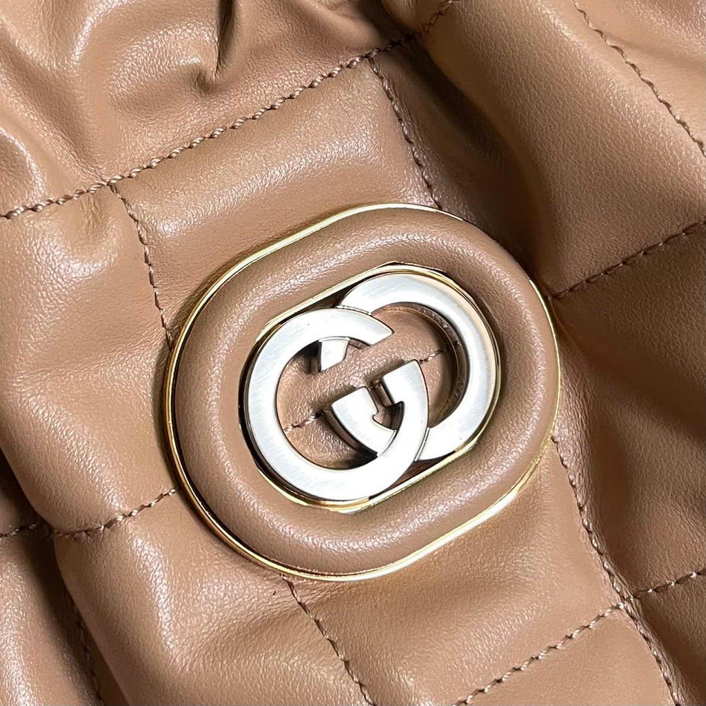 Gucci Deco medium tote bag in apricot leather 746210