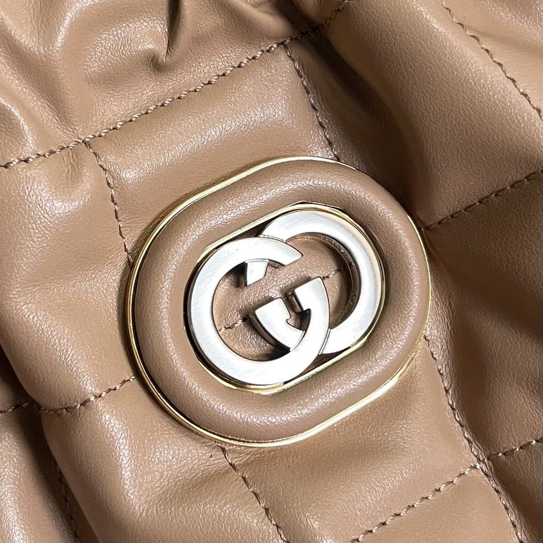 Gucci Deco medium tote bag in apricot leather 746210