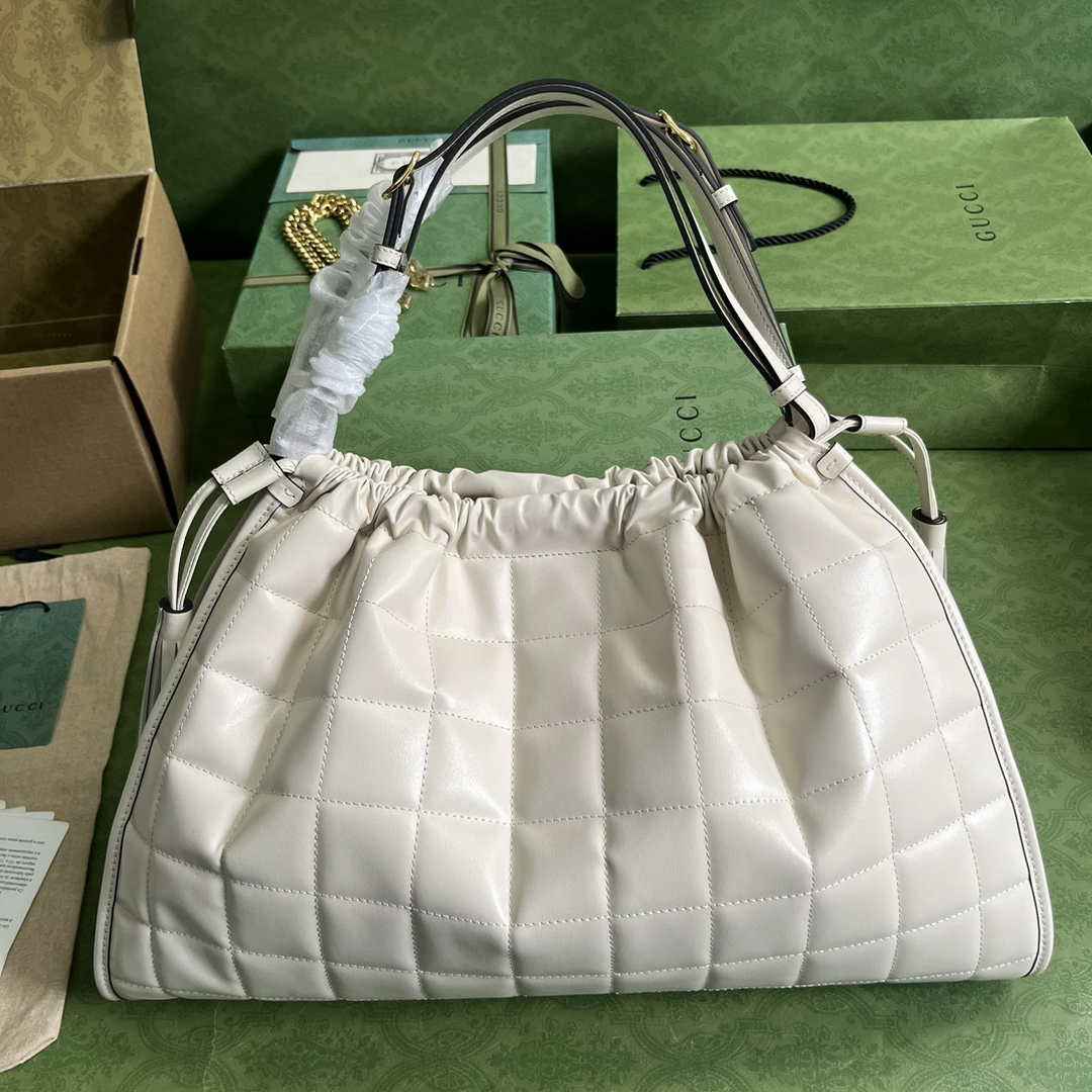 Gucci Deco medium tote bag in white leather 746210