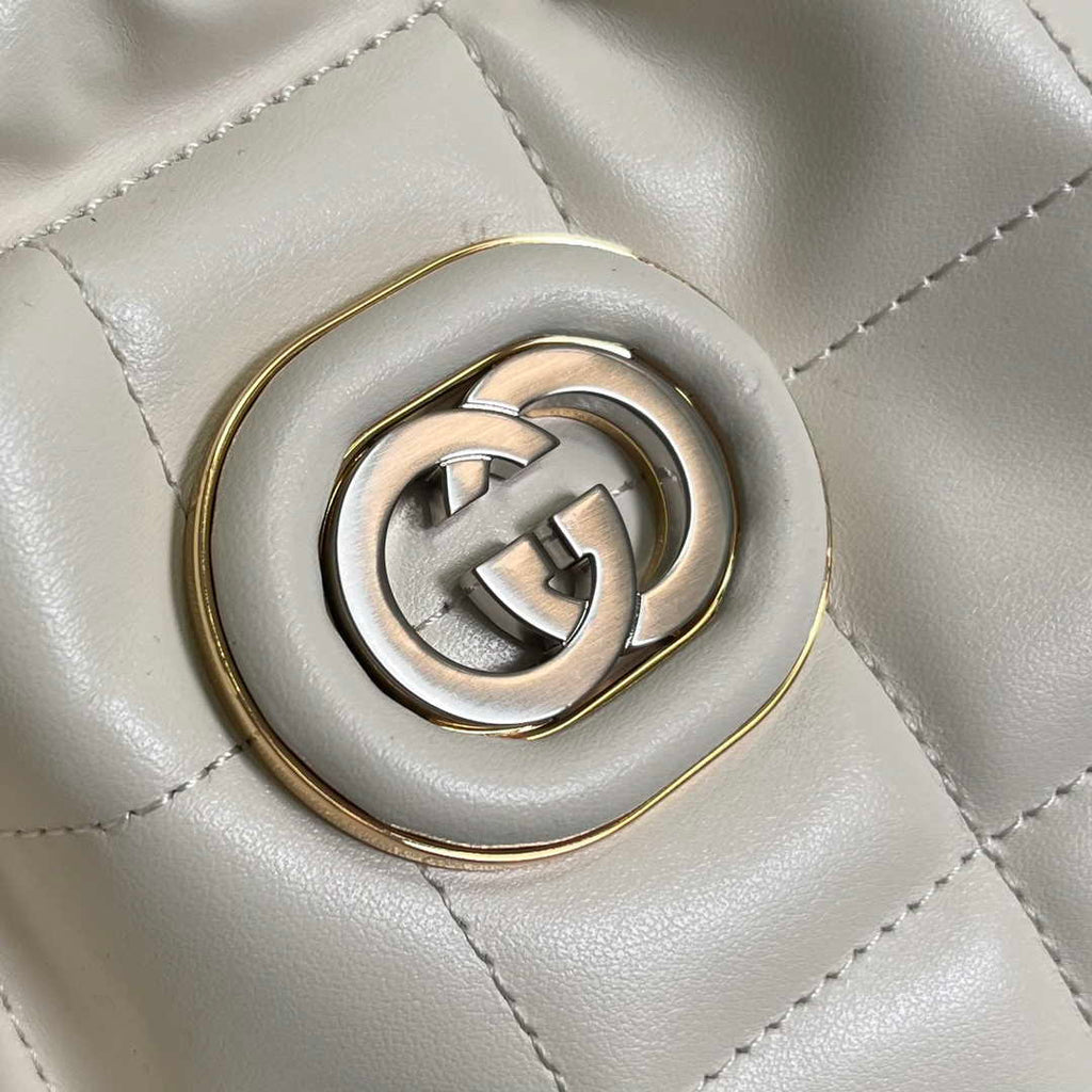 Gucci Deco medium tote bag in white leather 746210