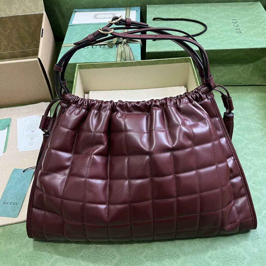 Gucci Deco medium tote bag in red leather 746210