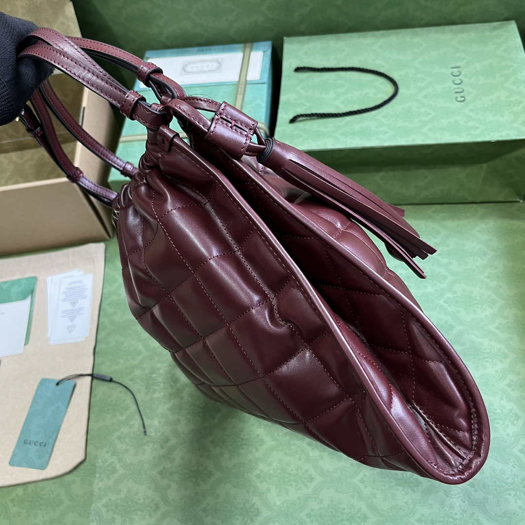 Gucci Deco medium tote bag in red leather 746210